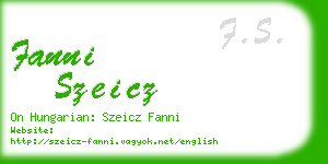 fanni szeicz business card